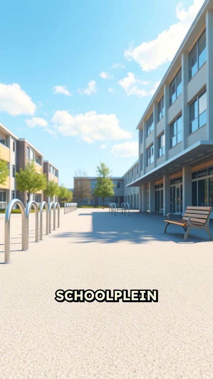 Verliefde gedachten op het schoolplein