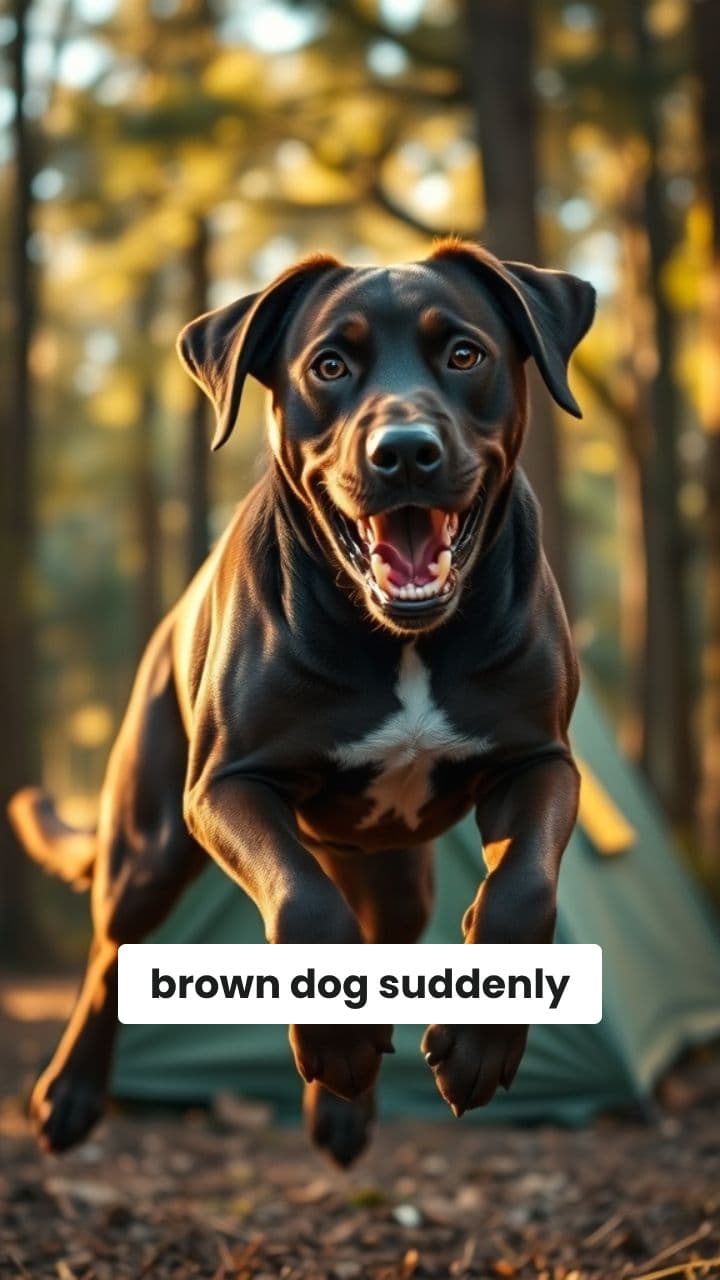 Dog Confronts Python by the Tent