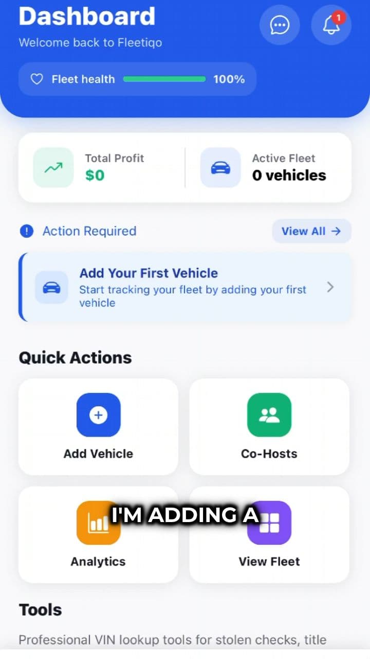 Fleetiqo - Add Vehicle Feature Demo