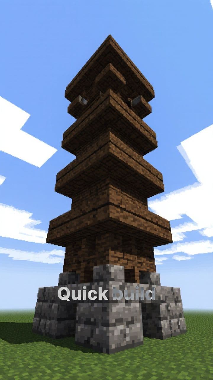 Быстрое строительство башни в Minecraft
