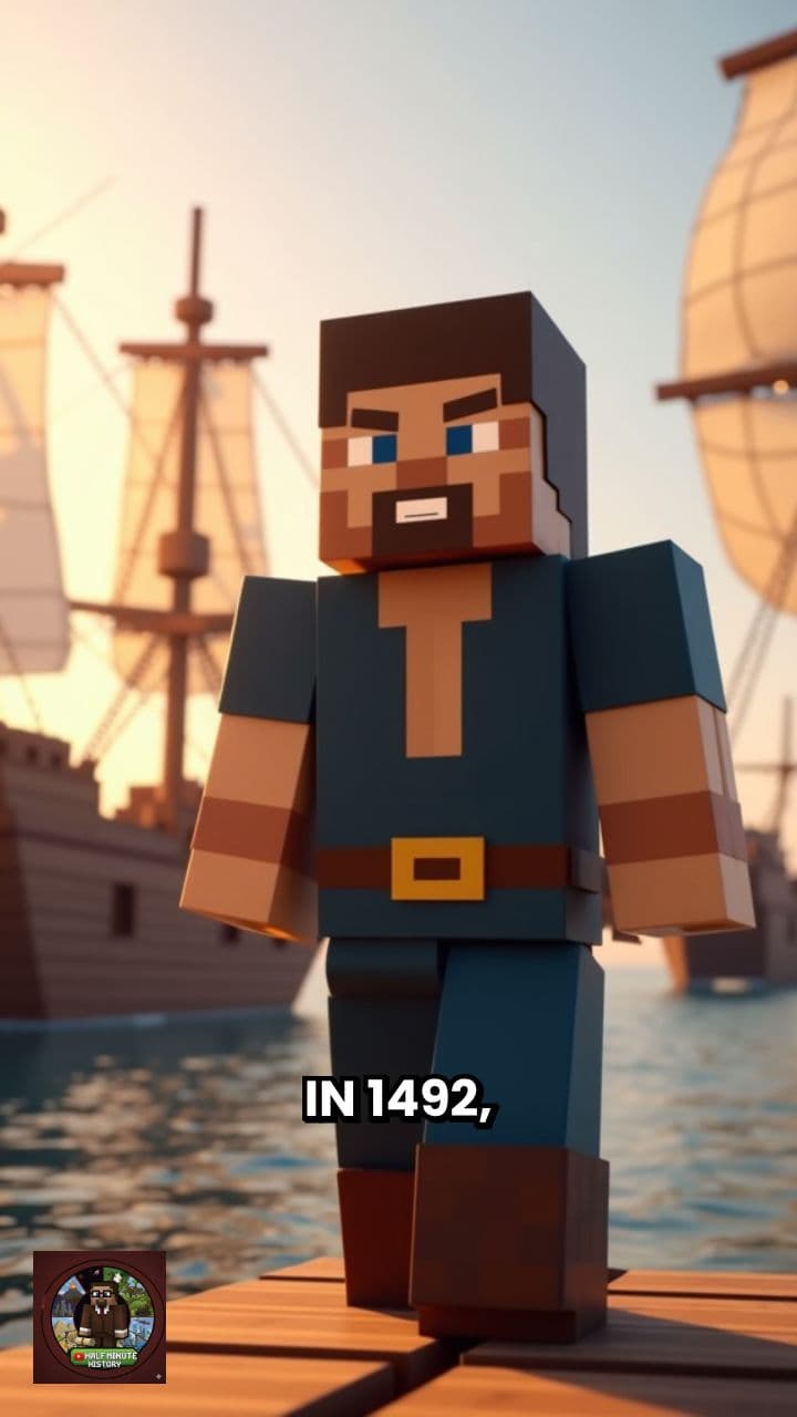 Fast-Paced History of Christopher Columbus’s Voyage (1492) — Minecraft Edition
