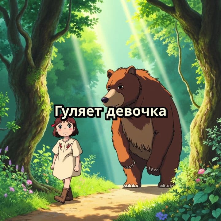 Встреча с медведем в лесу