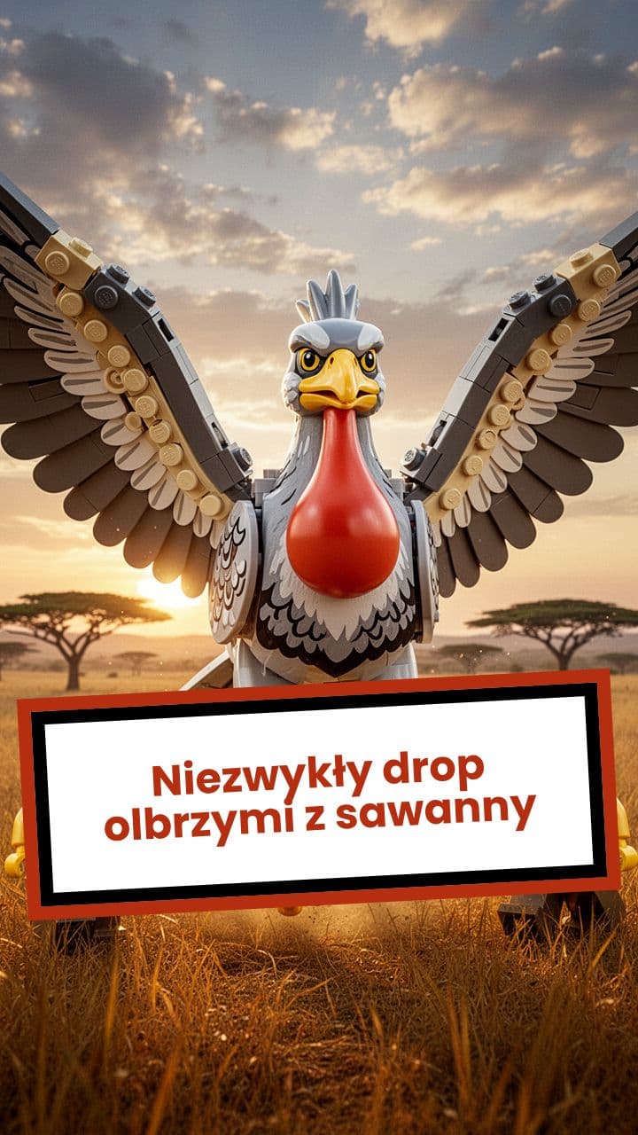 Niezwykły drop olbrzymi z sawanny