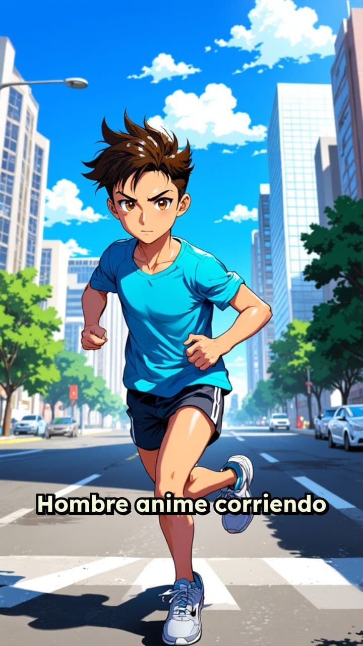 Hombre anime en acción