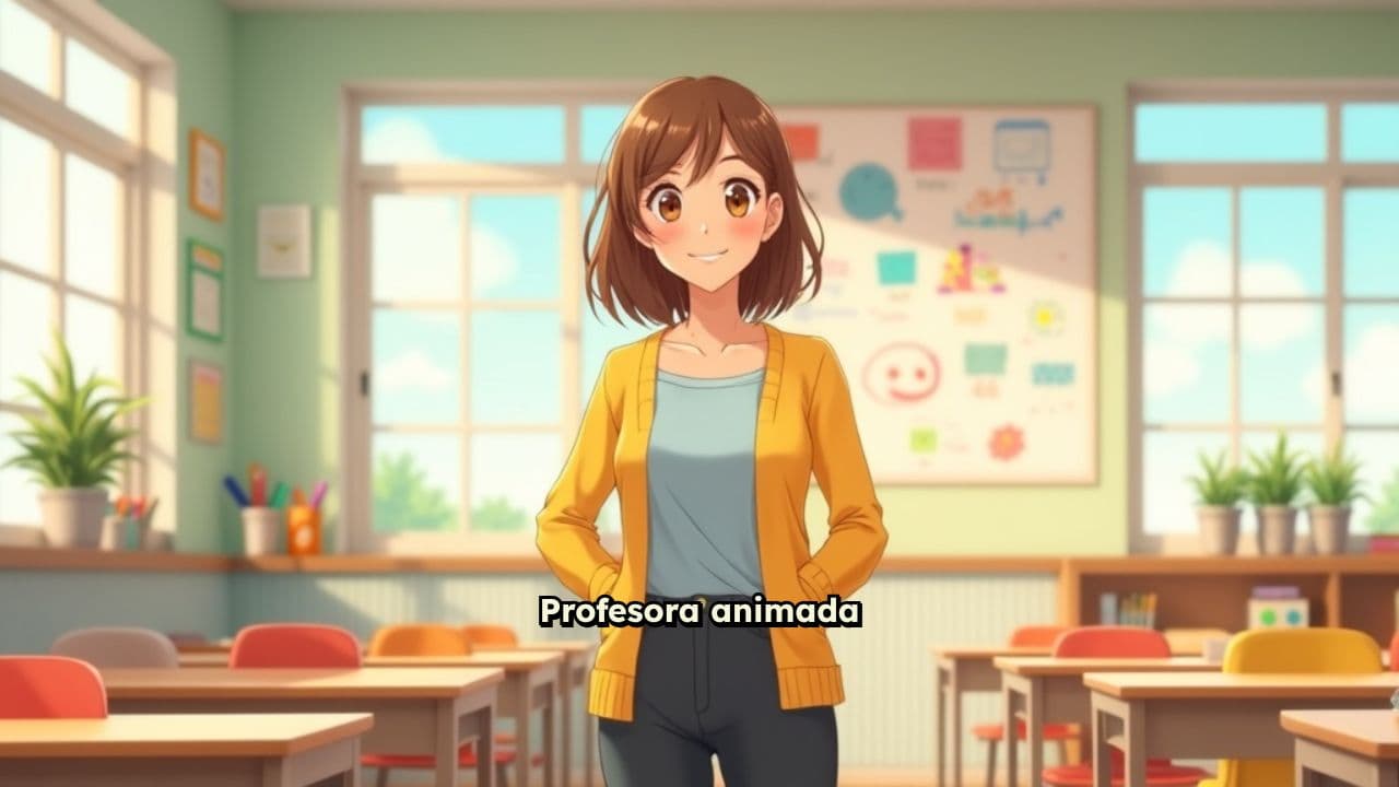 La profesora entusiasta en el aula
