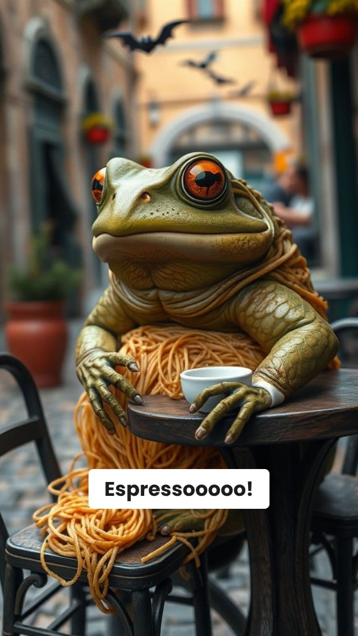 Rana-Linguine's Absurd Espresso Adventure