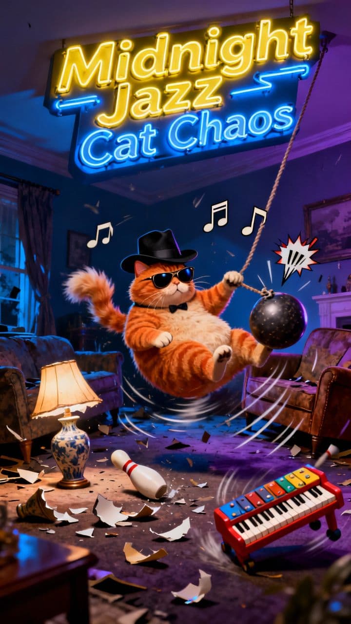 Midnight Jazz Cat Chaos