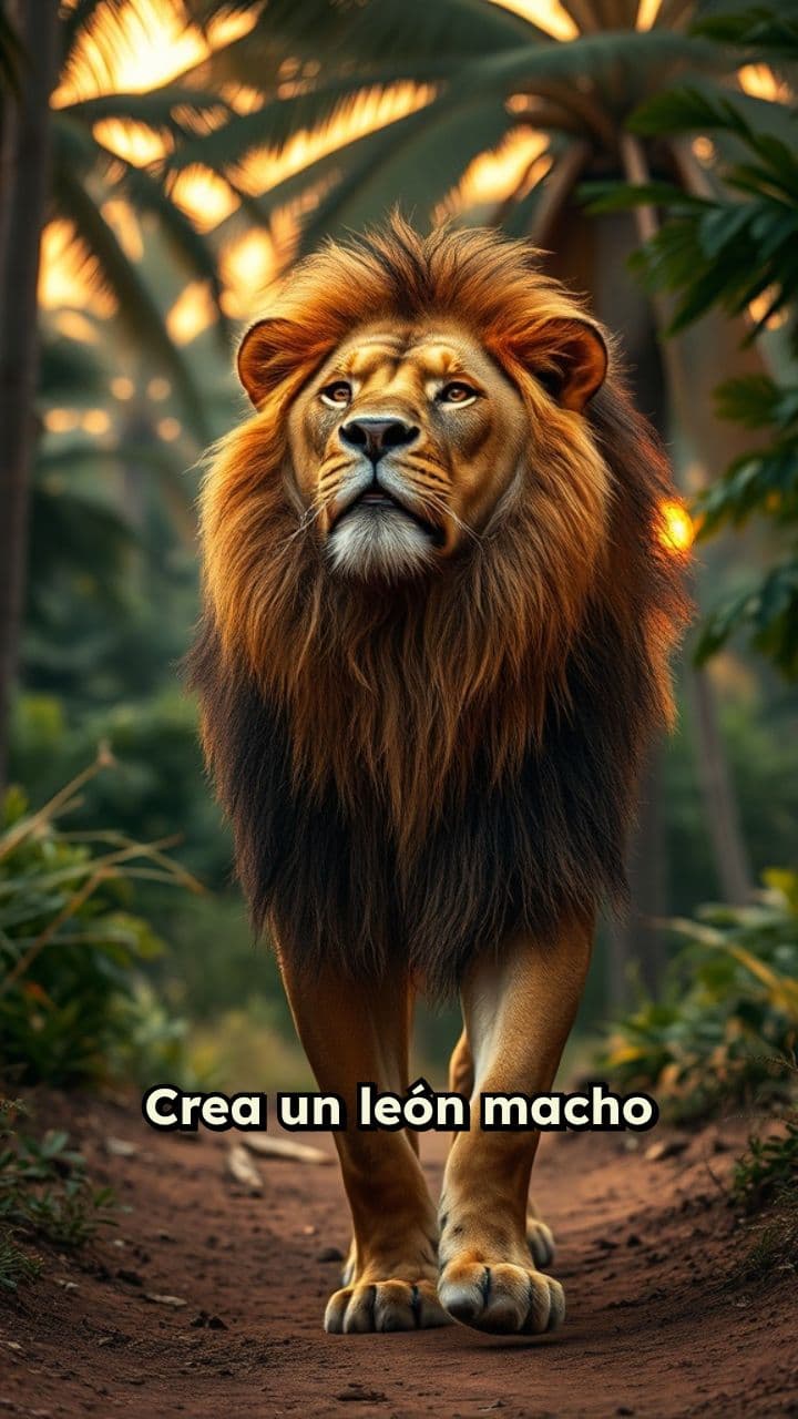 Reflexiones de un león en la selva