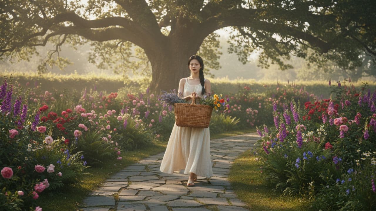 A Morning in the Cottage Garden 1