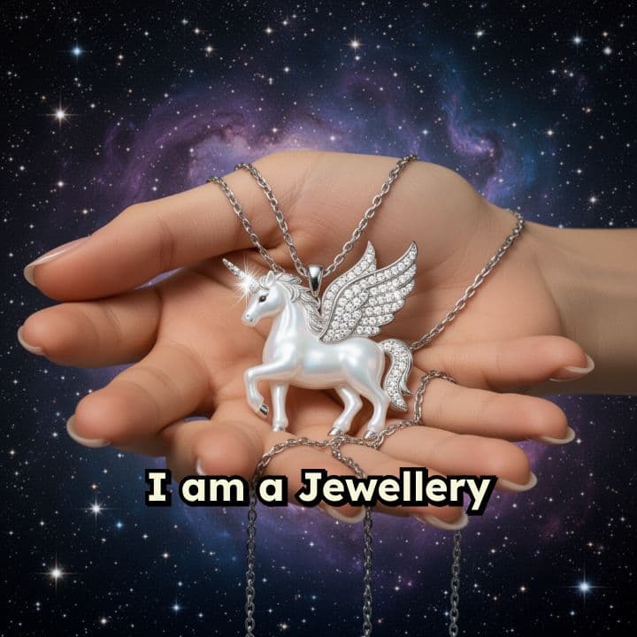 Futuristic Unicorn Charm Necklace Showcase