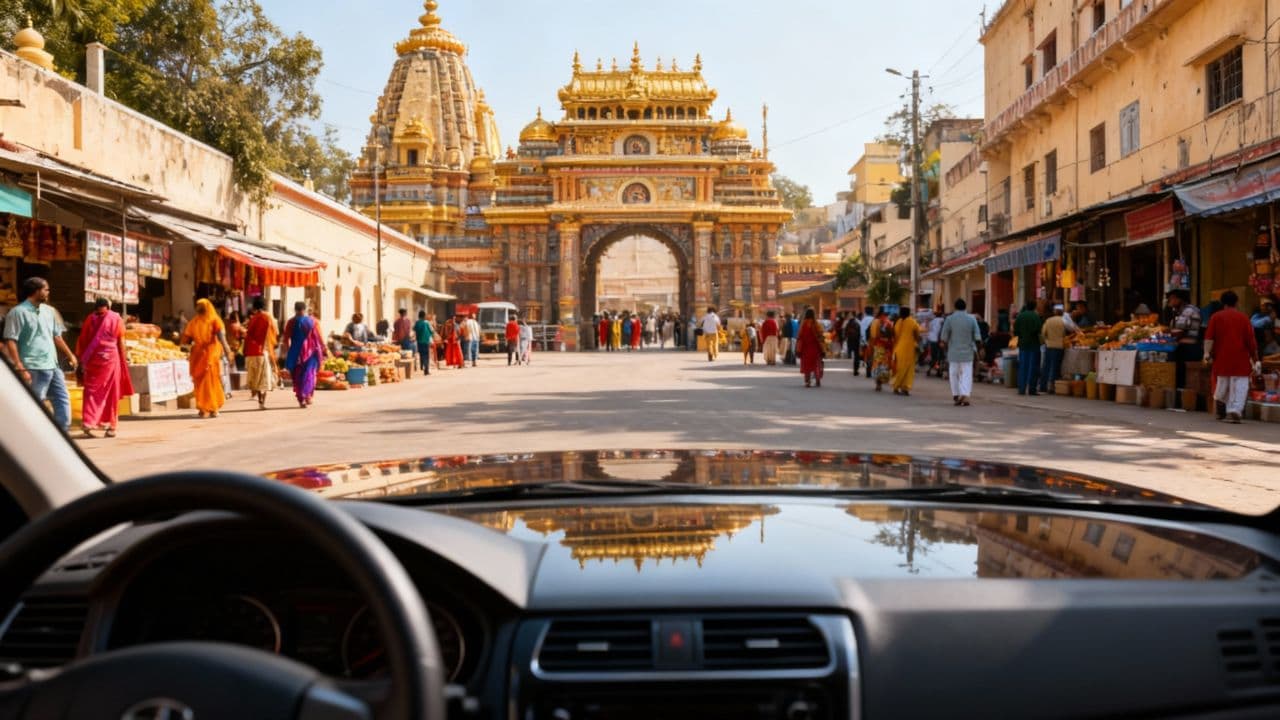 Indian Street View from Car