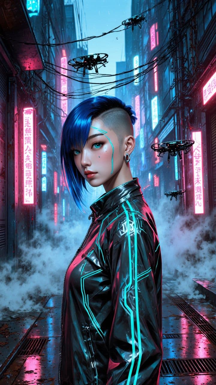 Neon Smirk in Slow Motion