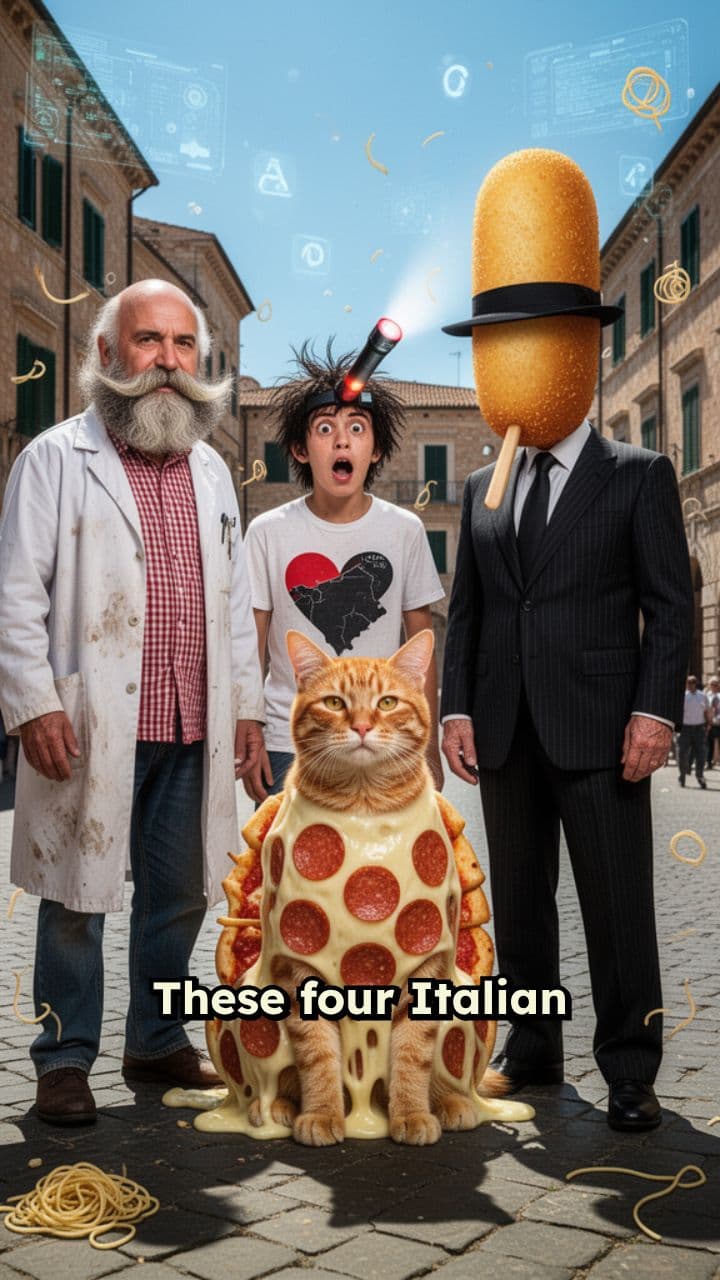 Four Italian Brainrot Characters