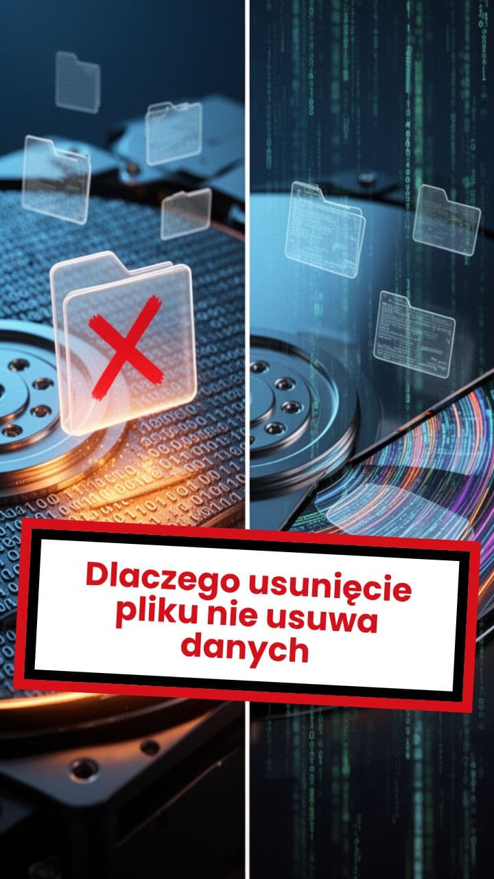 Dlaczego usunięcie pliku nie usuwa danych