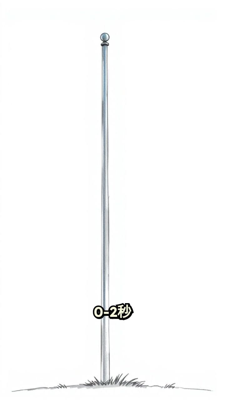 漫画风旗帜升起敬礼瞬间