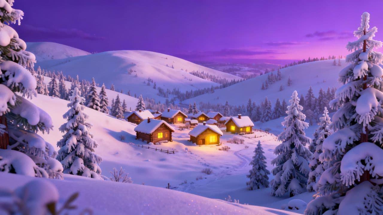 Santa’s Silver Sleigh in Snowfall