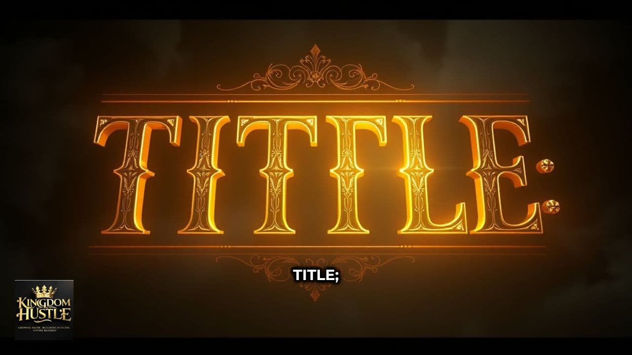 Kingdom Entrepreneurs: Activate Your Blueprint