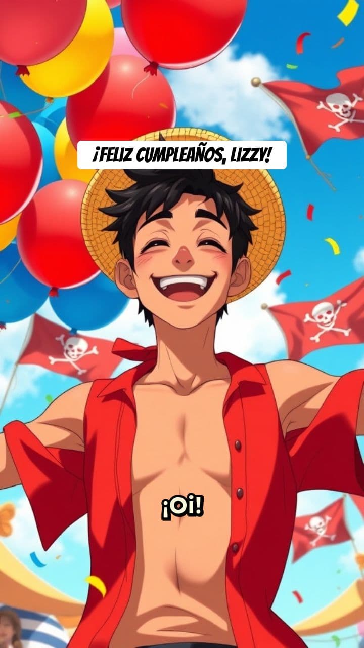 Mensaje de Cumpleaños de Luffy para Lizzy