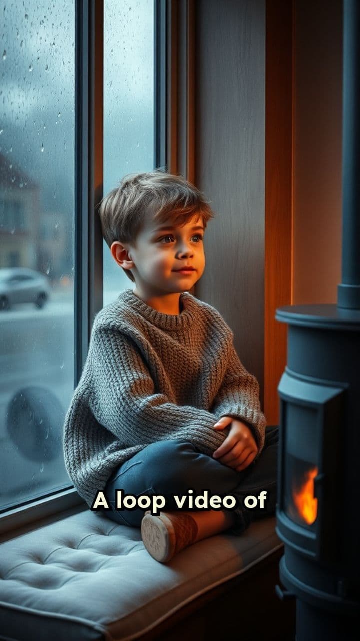 Rainy Day Reflection by the Fire