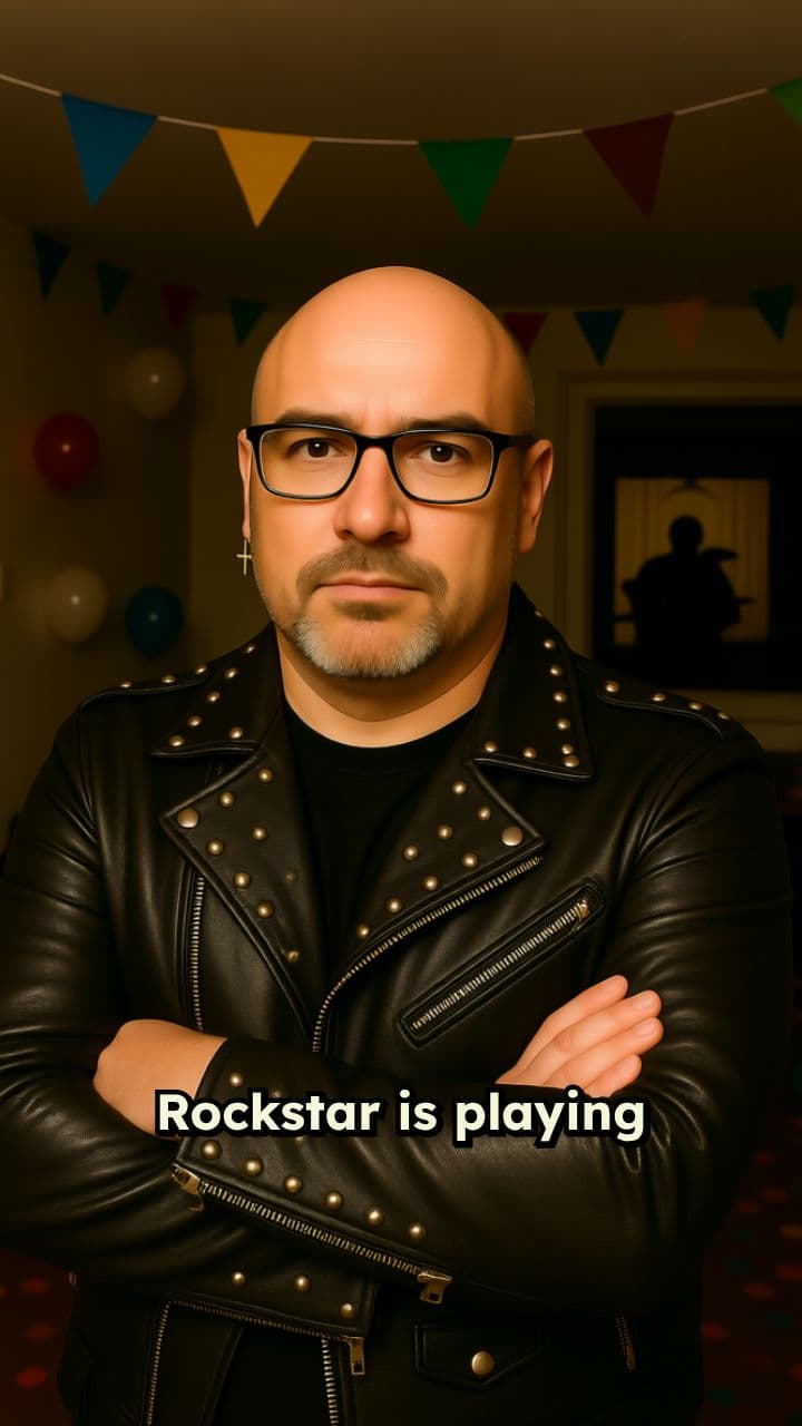 Rockstar's Energetic Guitar Performance