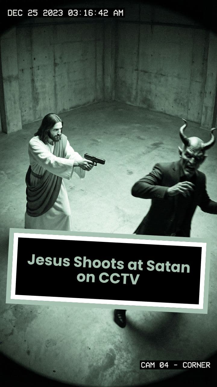 Jesus Shoots at Satan on CCTV