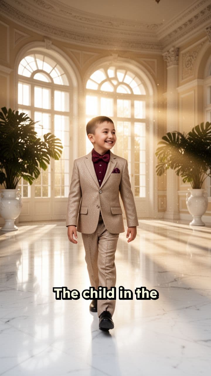 Smiling Child Walks Aside