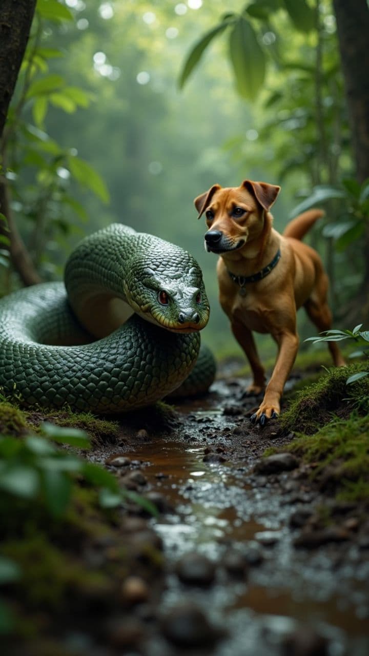 Anaconda vs. Dog in the Wild