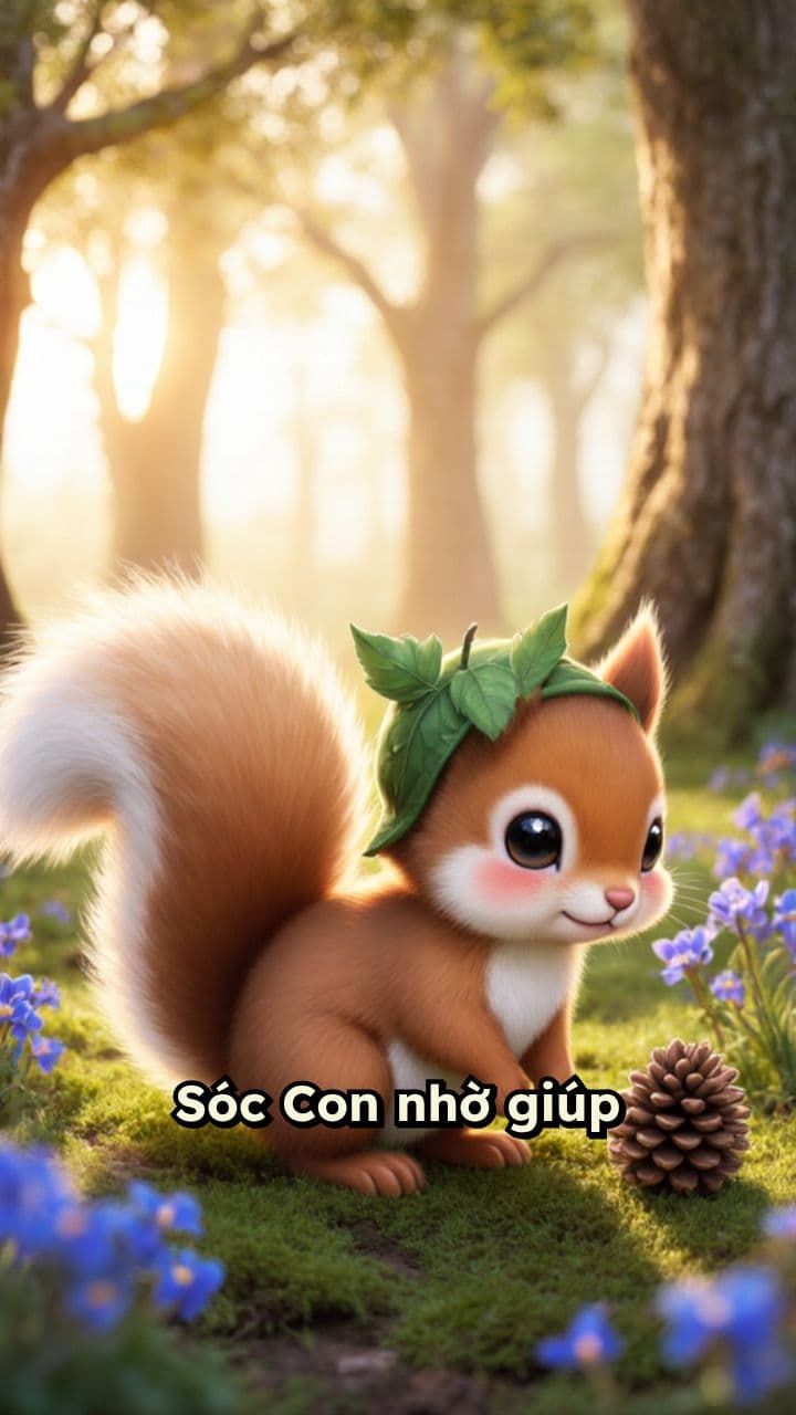 Thỏ giúp Sóc nhặt quả thông