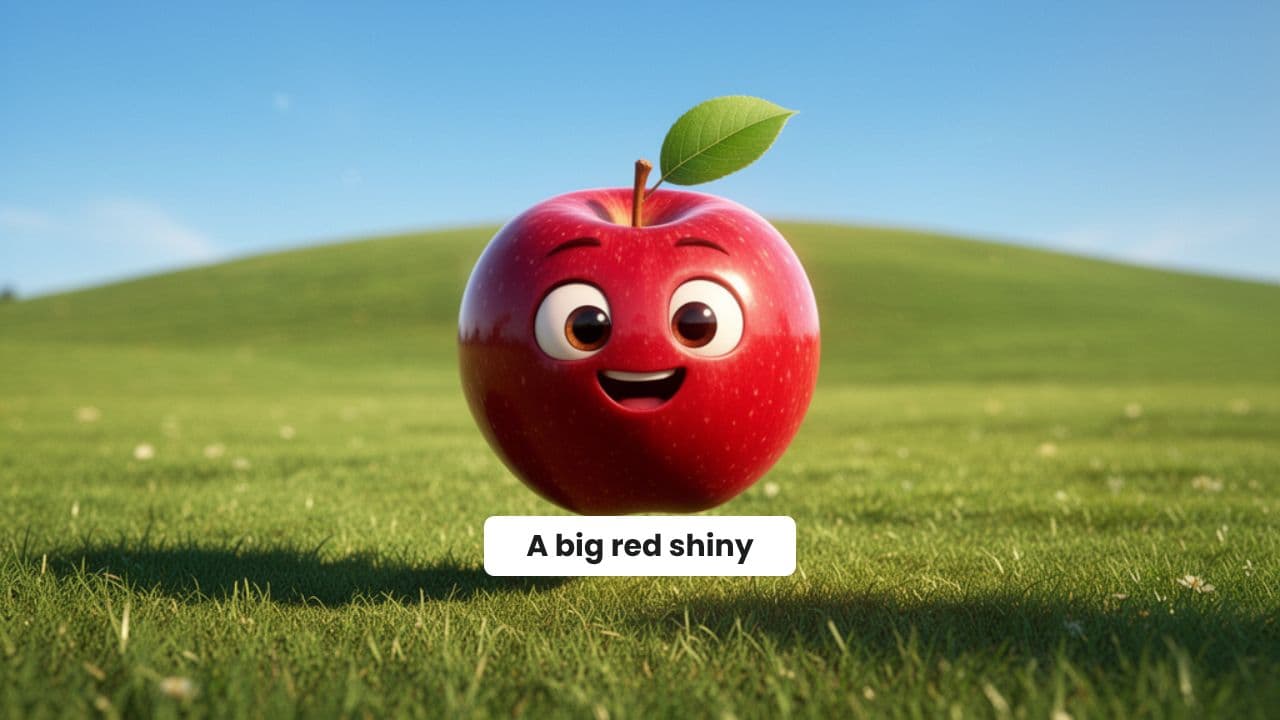 A is for Apple Cartoon Scene