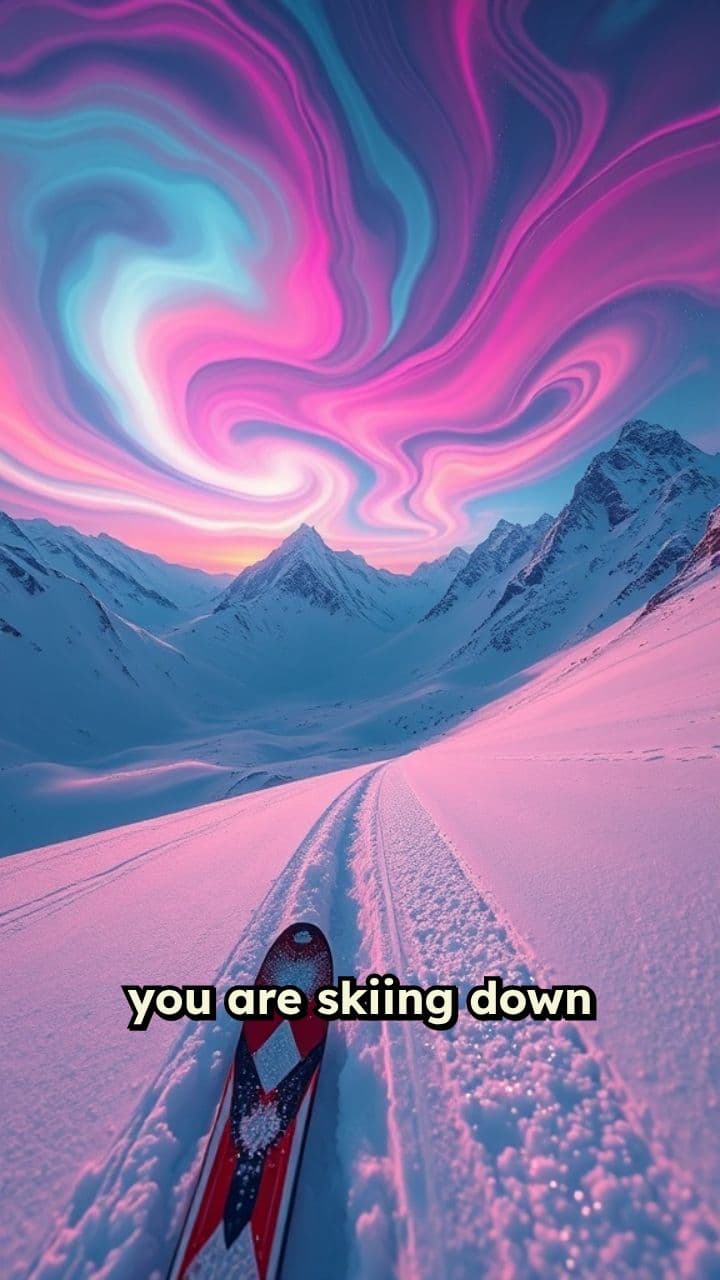 Skiing High: A Surreal Descent