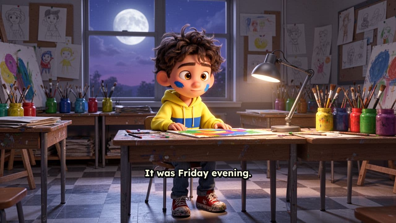 Atrapado en la escuela de noche