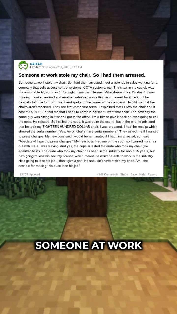 Chair Theft Leads to Job Loss