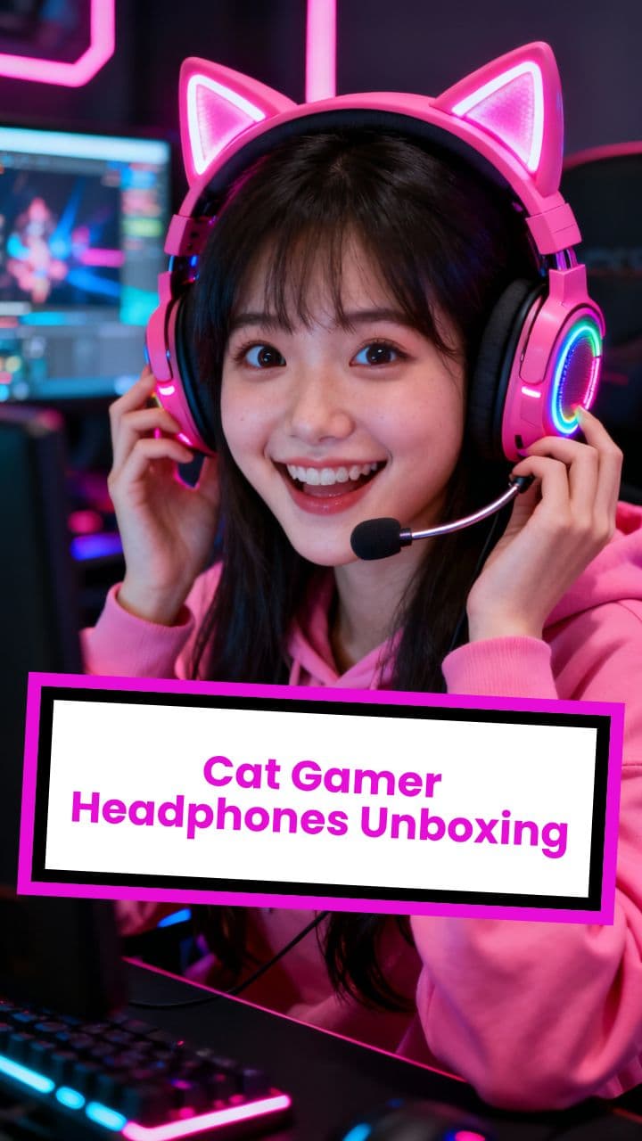 Cat Gamer Headphones Unboxing