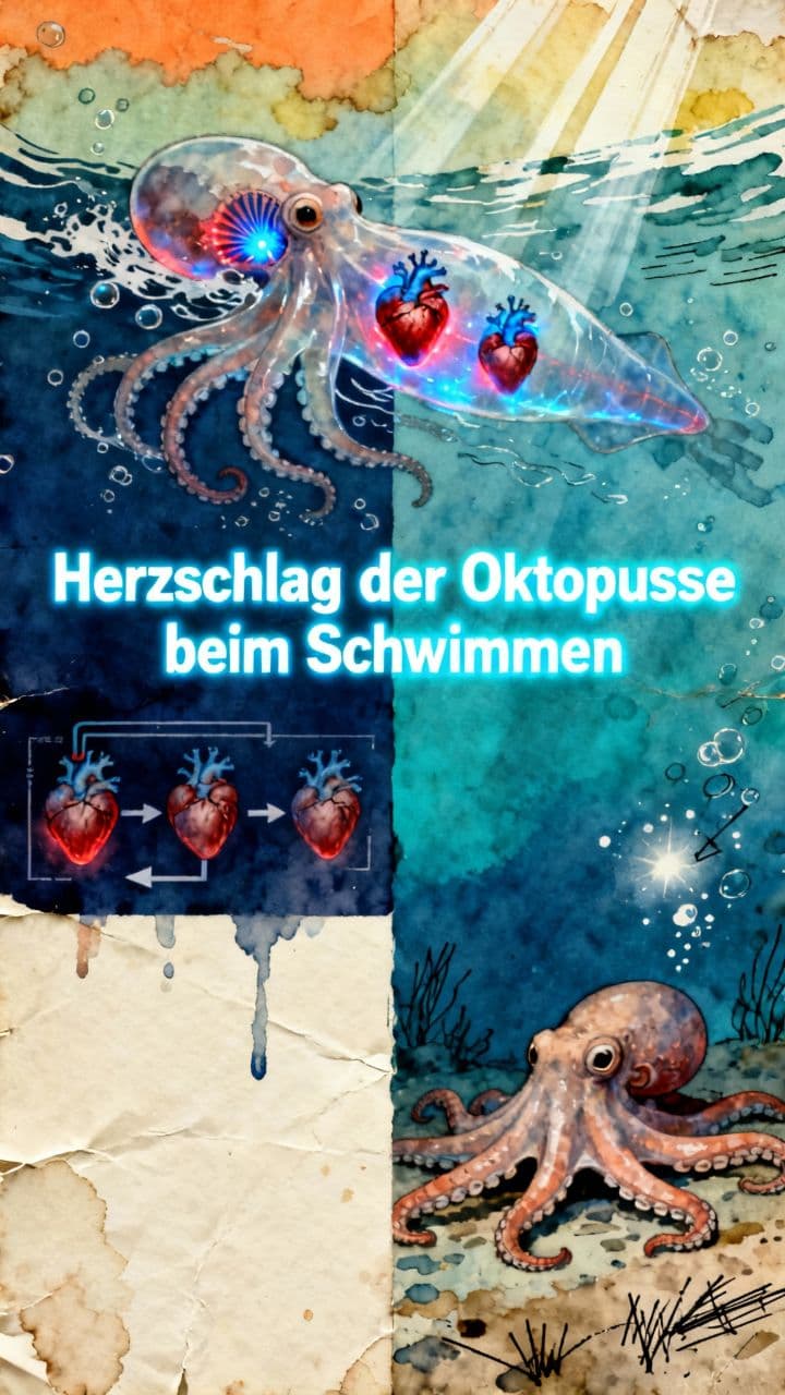 Herzschlag der Oktopusse beim Schwimmen
