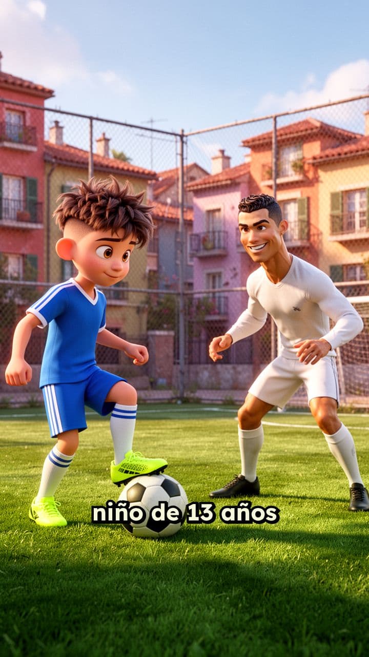Niño juega con Cristiano Ronaldo