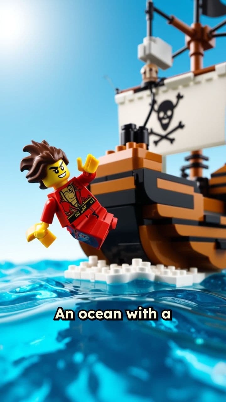 Kai Jumps from Lego Pirate Boat