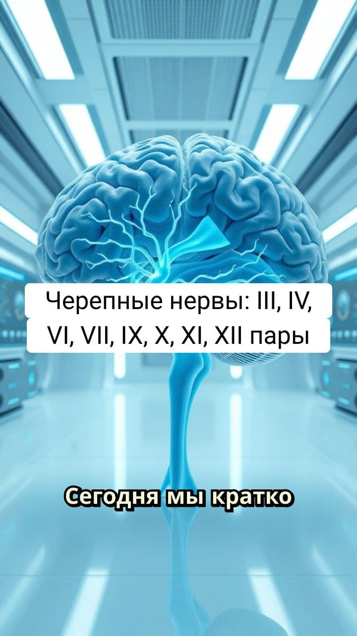 Черепные нервы: III, IV, VI, VII, IX, X, XI, XII пары