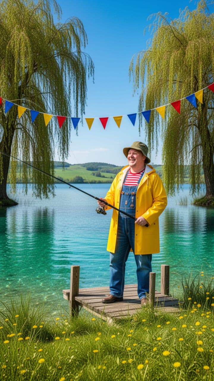 Je pêche des poissons dans l'eau