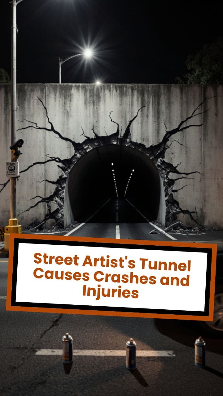 Street Artist's Tunnel Causes Crashes and Injuries