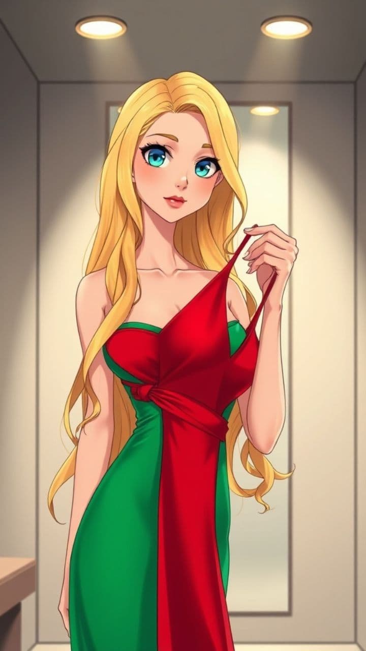 Trying on Two Dresses