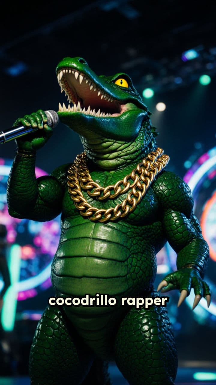 Cocodrillo Rapper with Gold Chains