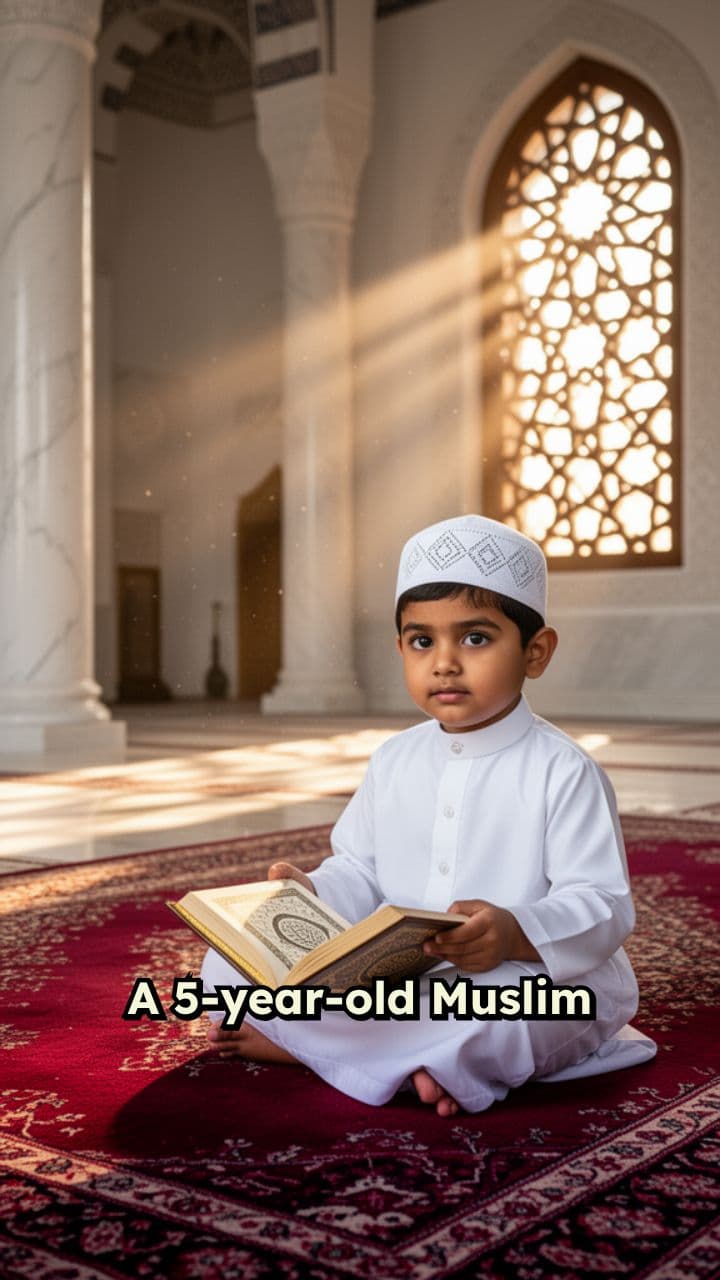Young Boy Reciting Quran in Mosque
