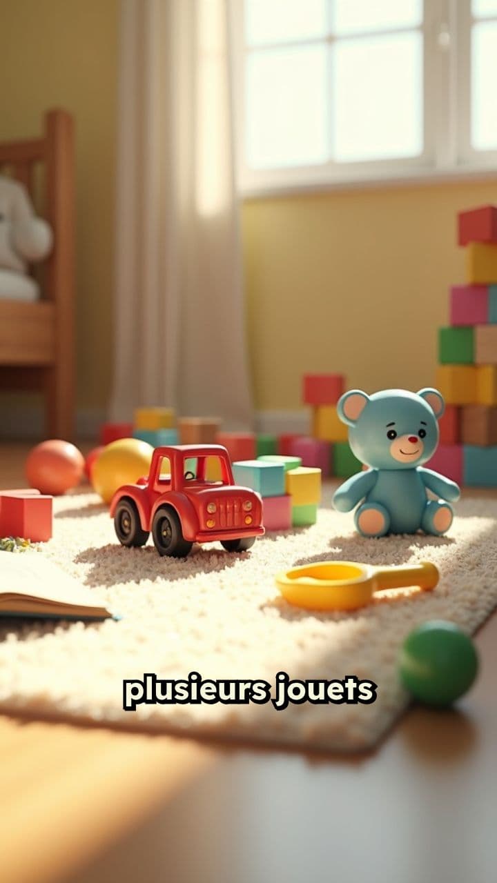 Jouets éparpillés et respiration audible