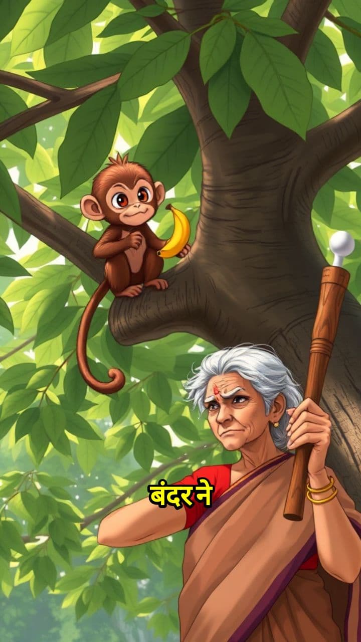 बंदर और बूढ़ी औरत की दोस्ती