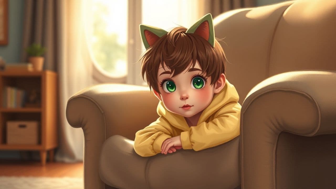 Das schleichende Kätzchen im Haus