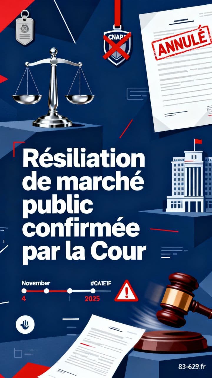 Résiliation de marché public confirmée par la Cour
