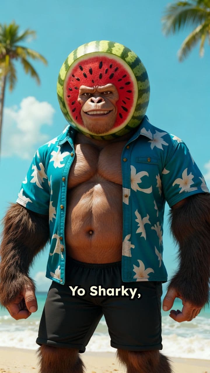 L'incroyable aventure du Gorille-Pastèque et de Sharky