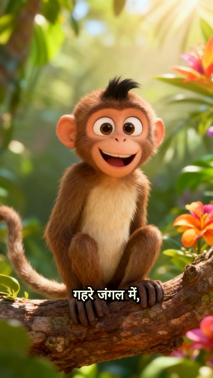 बुद्धिमान बंदर और चालाक मगरमच्छ (The Wise Monkey and the Cunning Crocodile)