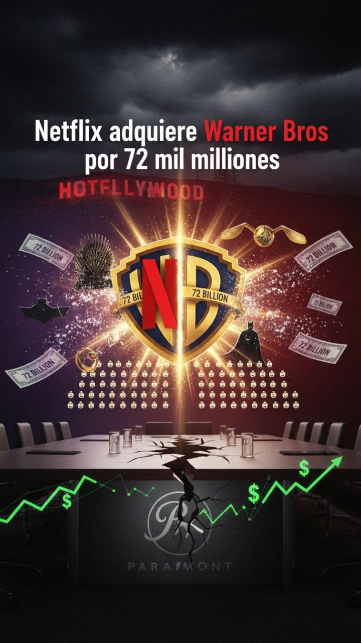 Netflix adquiere Warner Bros por 72 mil millones