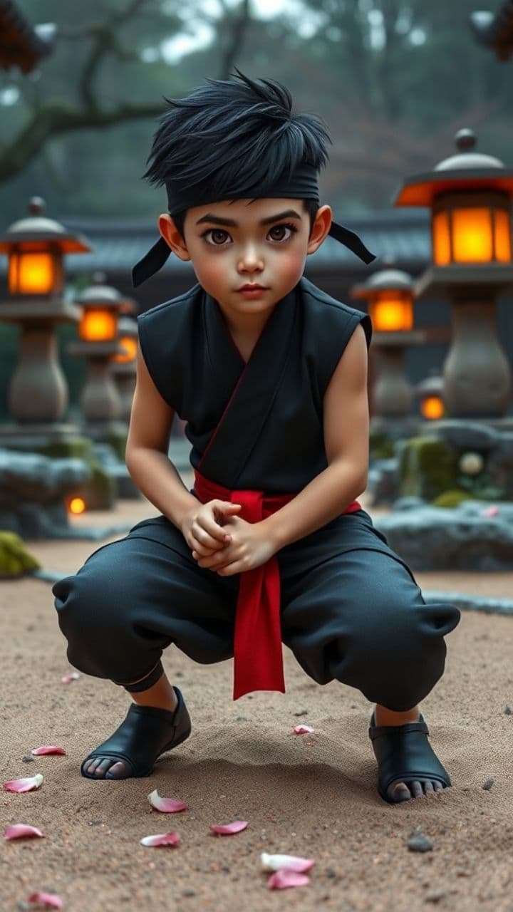 Mini-Ninja im Schattentraining